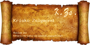 Krisko Zsigmond névjegykártya